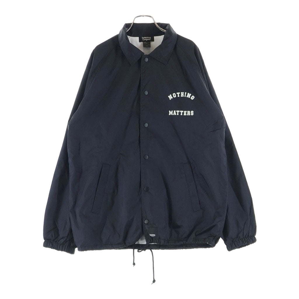 Do Nothing Congress(ドゥー ナッシング コングレス) COACH JACKET プリント スナップボタン コーチジャケット ブラック