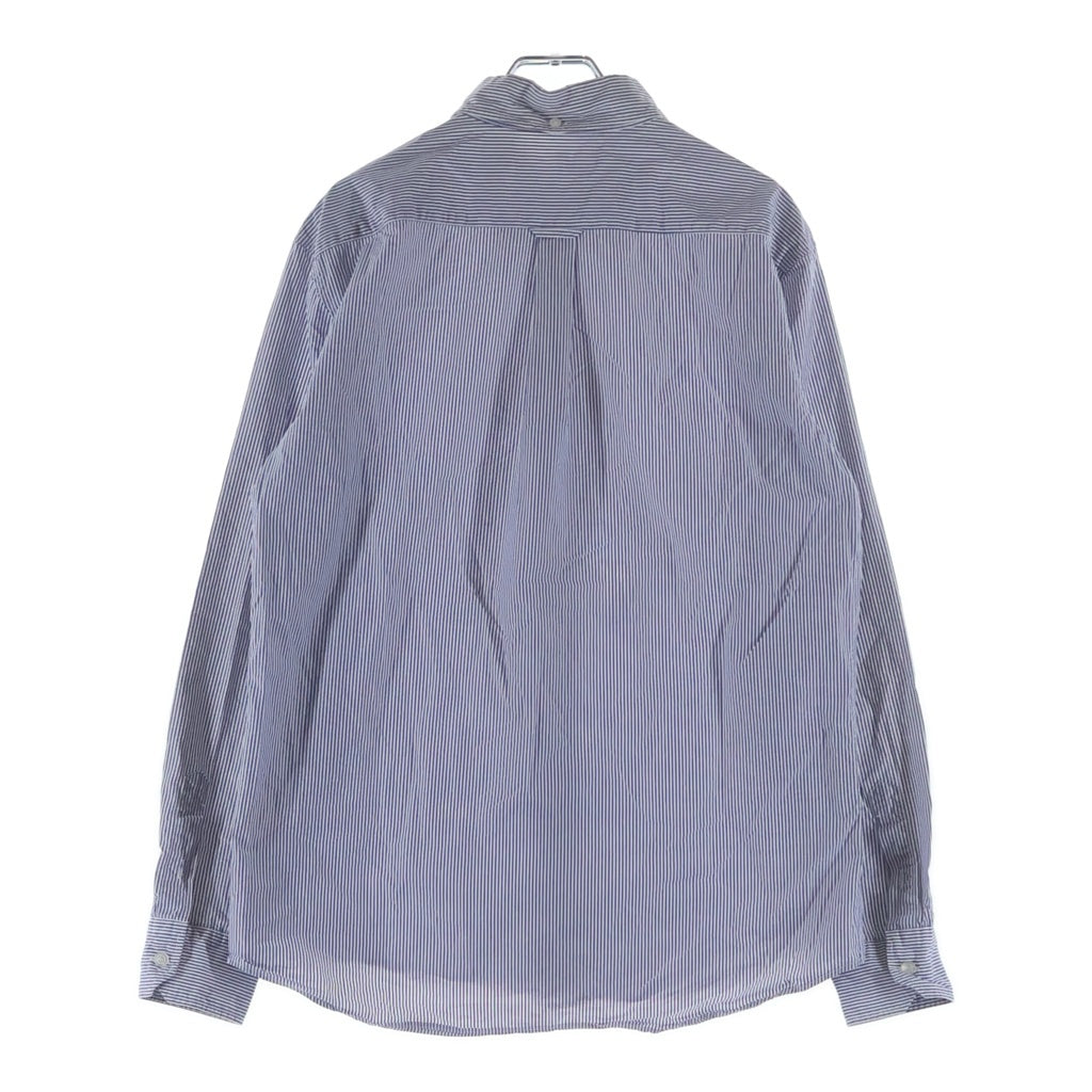 DENIM BY VANQUISH & FRAGMENT(デニムバイヴァンキッシュアンドフラグメント) DENIM IS A PART OF MY LIFE デニムイズアパートオブマイライフ フロントプリント ストライプ 長袖シャツ ブルー