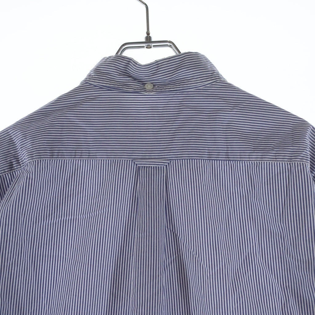 DENIM BY VANQUISH & FRAGMENT(デニムバイヴァンキッシュアンドフラグメント) DENIM IS A PART OF MY LIFE デニムイズアパートオブマイライフ フロントプリント ストライプ 長袖シャツ ブルー