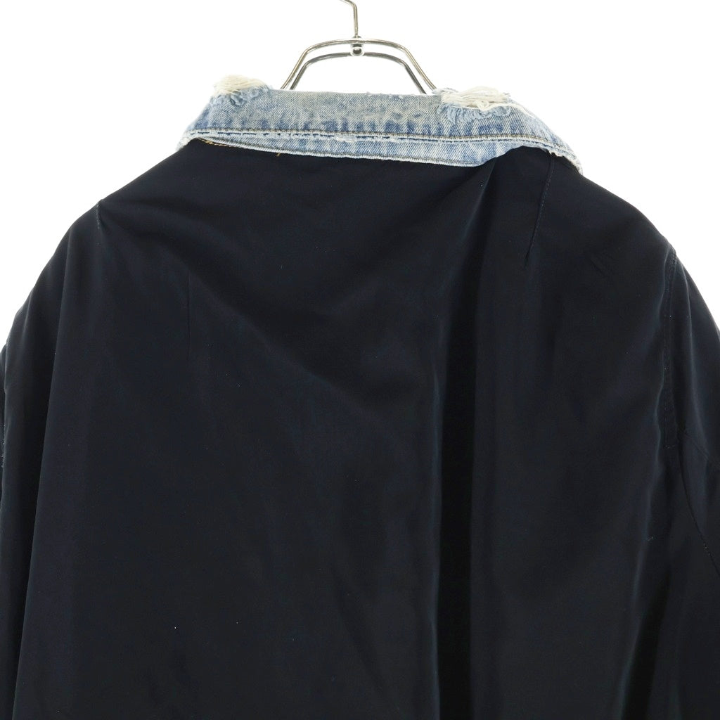 MINTCREW(ミントクルー) MA-1 デニムジャケットドッキング ナイロン ボンバージャケット インディゴ/ブラック