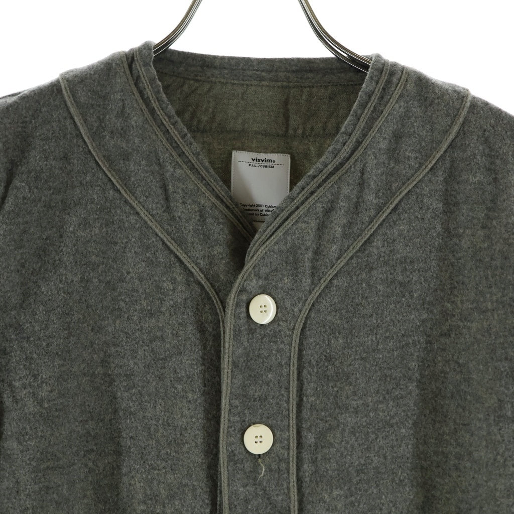 VISVIM(ヴィスヴィム) 17SS DUGOUT SHIRT L/S ダッグアウト ウール 長袖ベースボールシャツ グレー