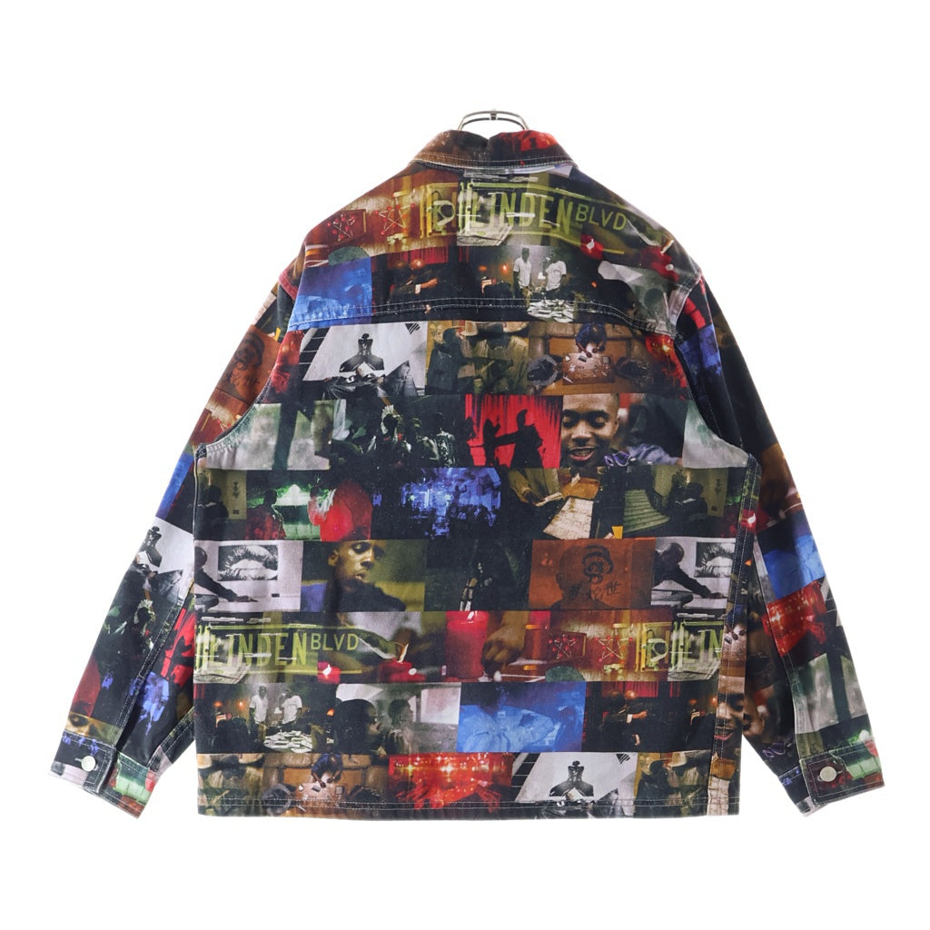 SUPREME(シュプリーム) 21AW Nas and DMX Collage Denim Chore Coat ナズアンドDMX 総柄 カレッジデニムチョアコート ジャケット マルチカラー