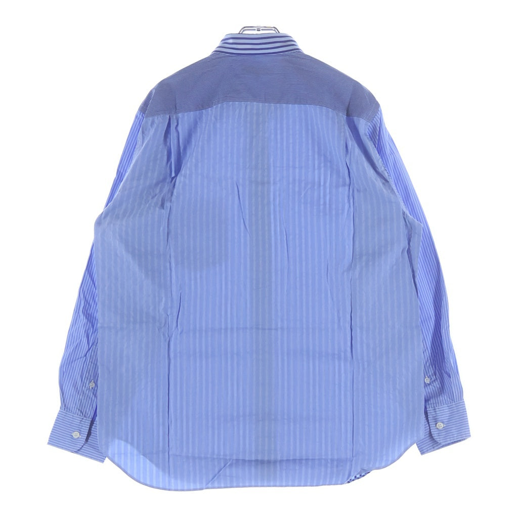 COMME des GARCONS HOMME(コムデギャルソンオム) 21SS AD2020 袖切替 長袖コットンストライプシャツ ブルー HG-B013