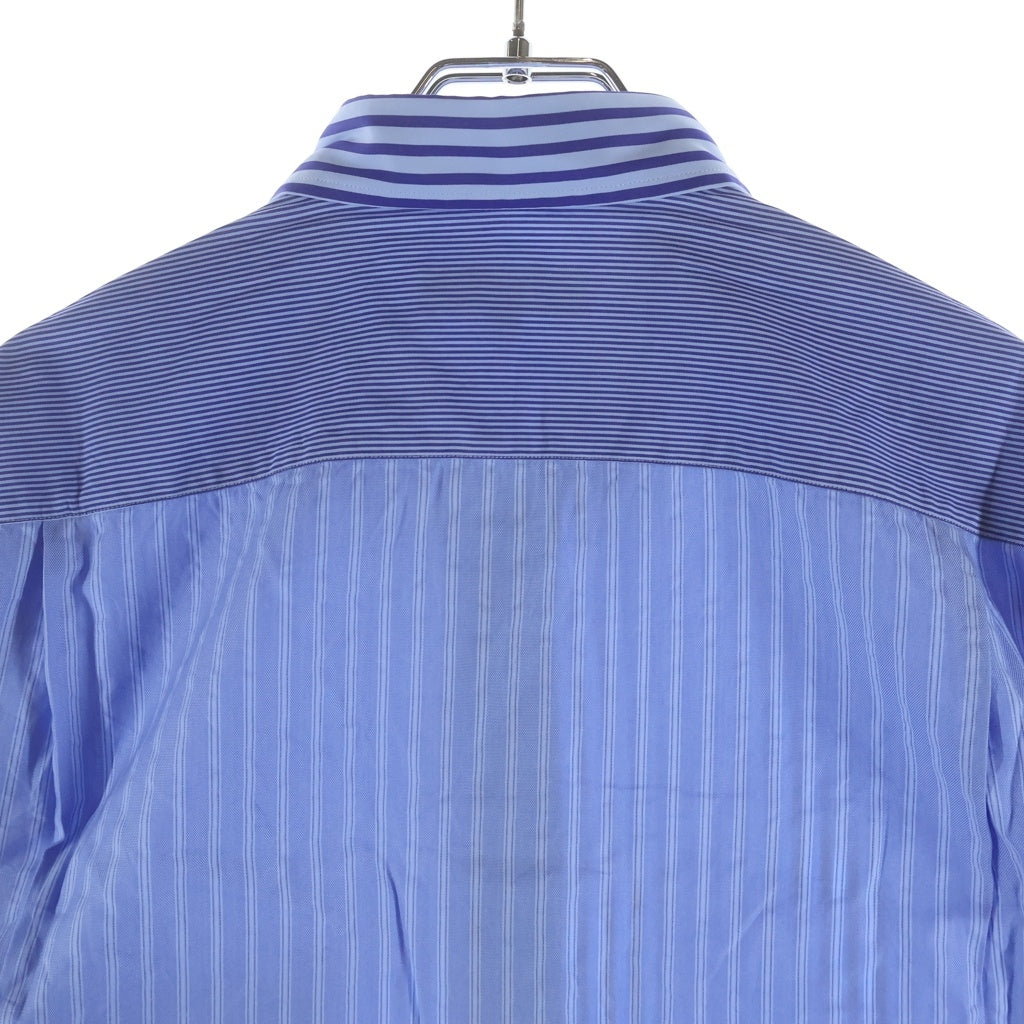 COMME des GARCONS HOMME(コムデギャルソンオム) 21SS AD2020 袖切替 長袖コットンストライプシャツ ブルー HG-B013