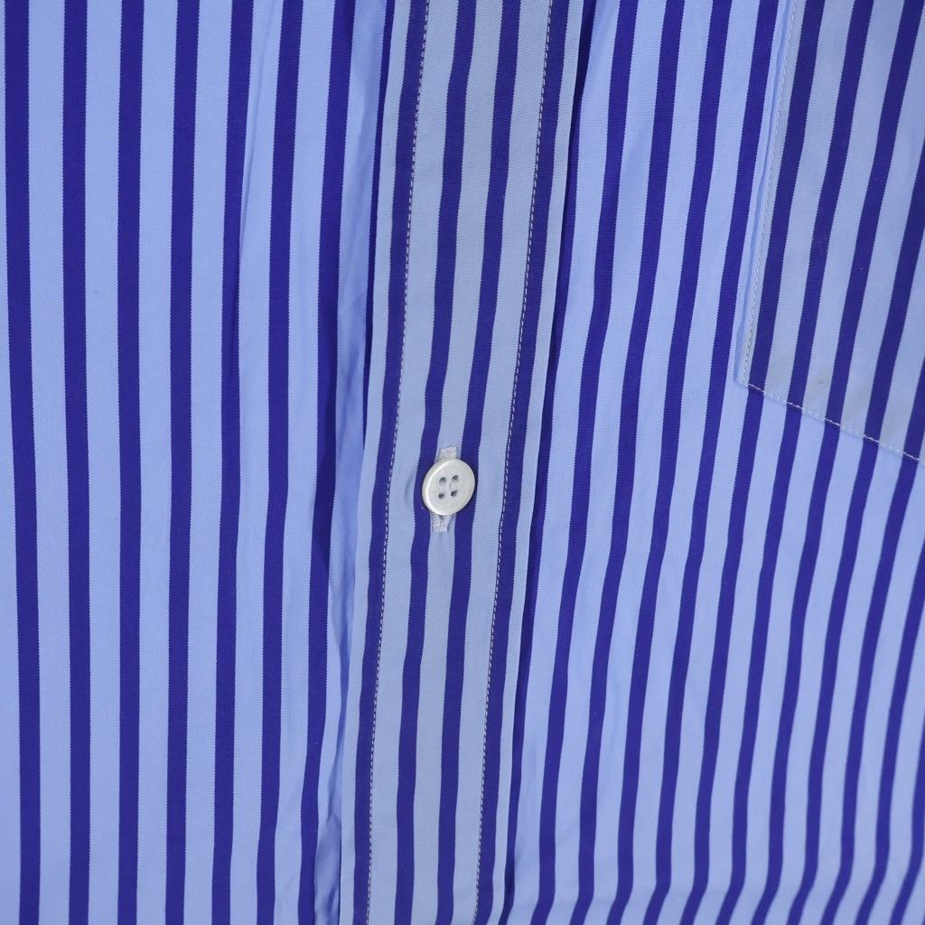 COMME des GARCONS HOMME(コムデギャルソンオム) 21SS AD2020 袖切替 長袖コットンストライプシャツ ブルー HG-B013