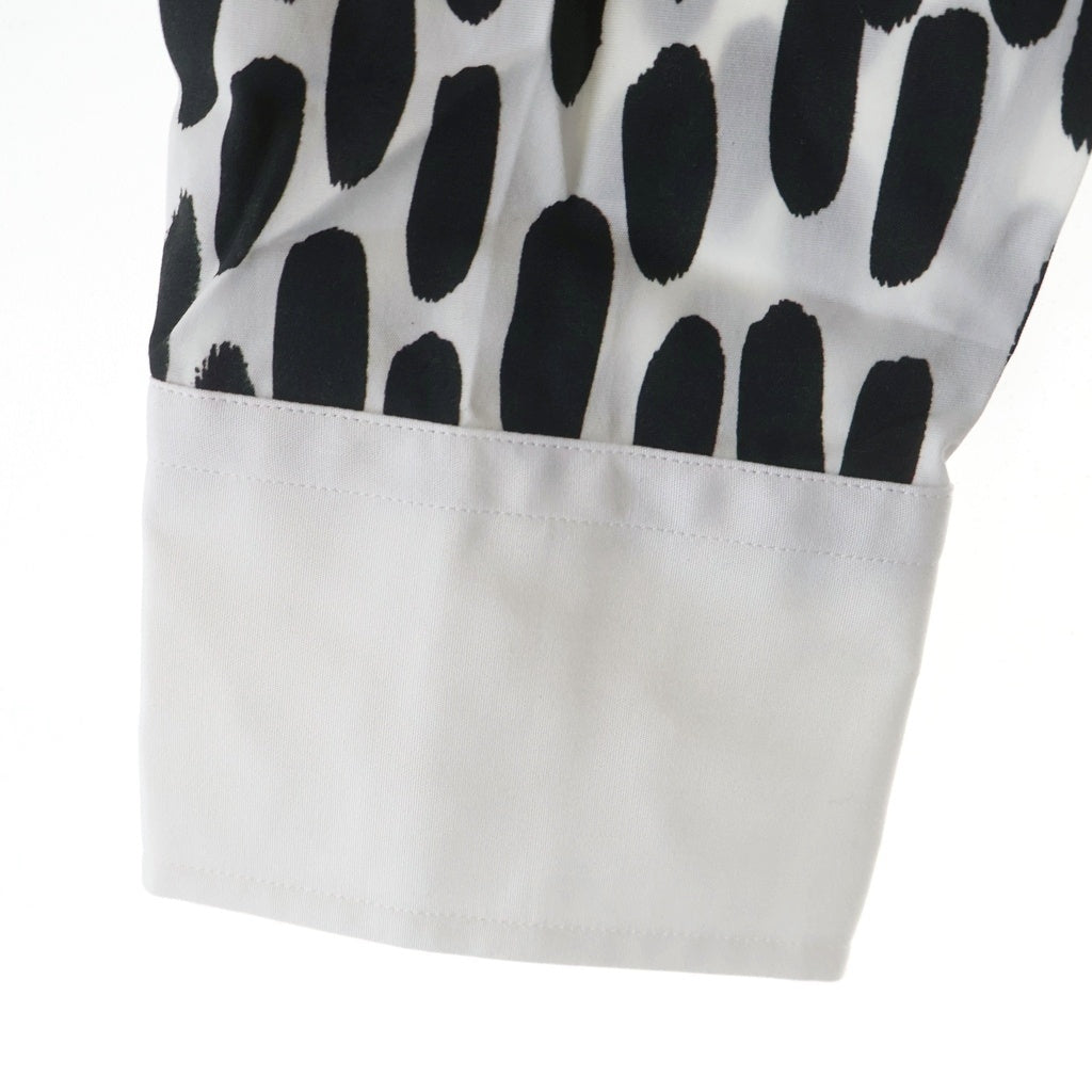 COMME des GARCONS HOMME DEUX(コムデギャルソン オムドゥ) 23SS AD2022 レオパード総柄 長袖コットンシャツ ホワイト/ブラック DK-B034