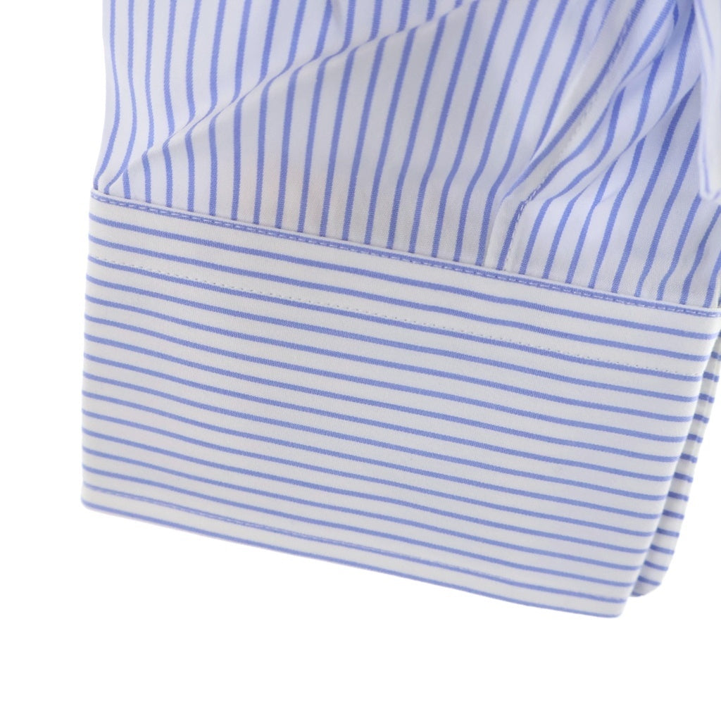 COMME des GARCONS HOMME DEUX(コムデギャルソン オムドゥ) 24SS AD2023 フォトプリント総柄 長袖コットンストライプシャツ ブルー/ホワイト DM-B037