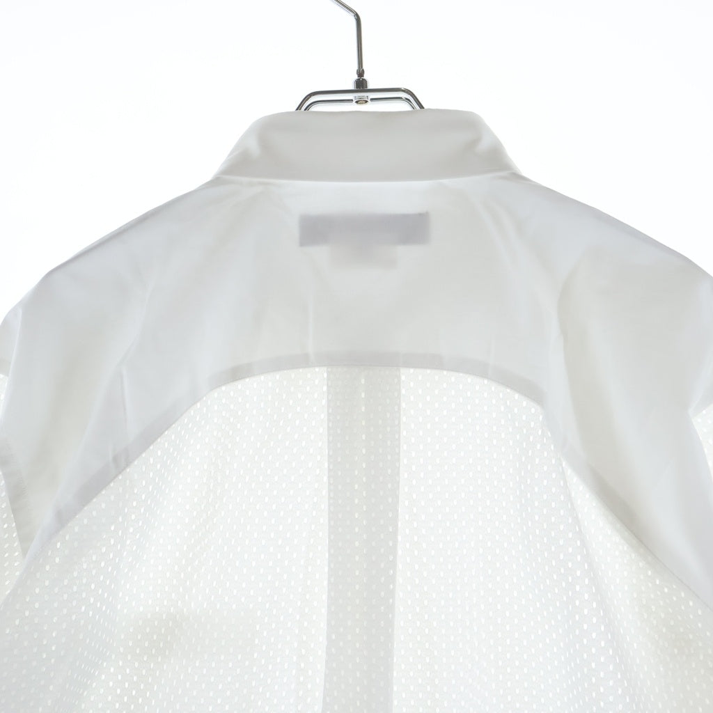 COMME des GARCONS HOMME DEUX(コムデギャルソン オムドゥ) 25SS AD2024 メッシュ切替 長袖ボタンシャツ ホワイト DO-B026
