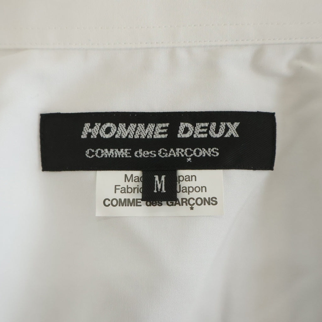 COMME des GARCONS HOMME DEUX(コムデギャルソン オムドゥ) 25SS AD2024 メッシュ切替 長袖ボタンシャツ ホワイト DO-B026