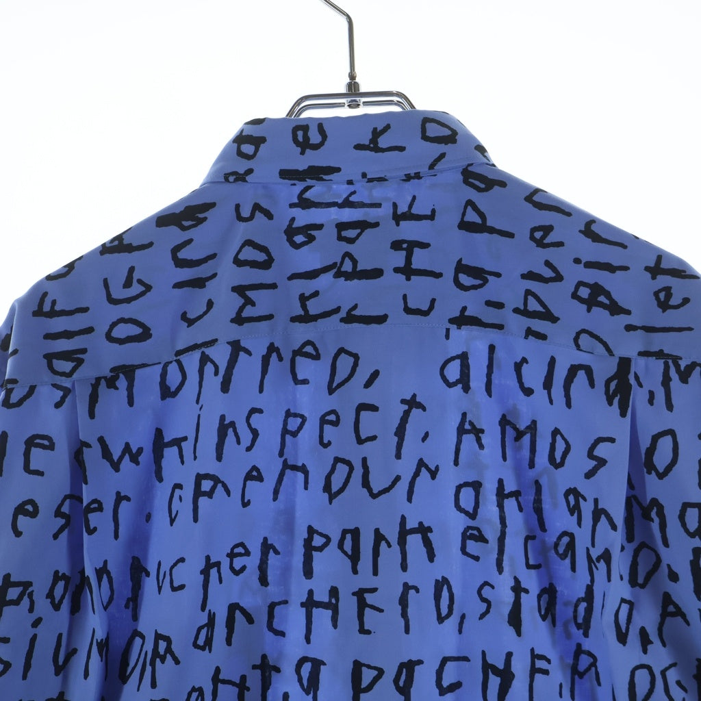 COMME des GARCONS HOMME PLUS(コムデギャルソンオムプリュス) 23AW AD2023 総柄 長袖ボタンシャツ ブルー/ブラック PL-B024