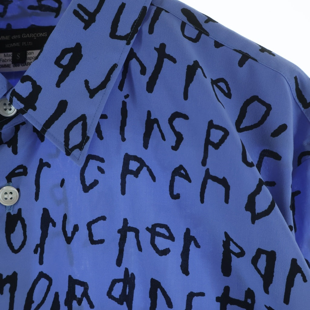 COMME des GARCONS HOMME PLUS(コムデギャルソンオムプリュス) 23AW AD2023 総柄 長袖ボタンシャツ ブルー/ブラック PL-B024