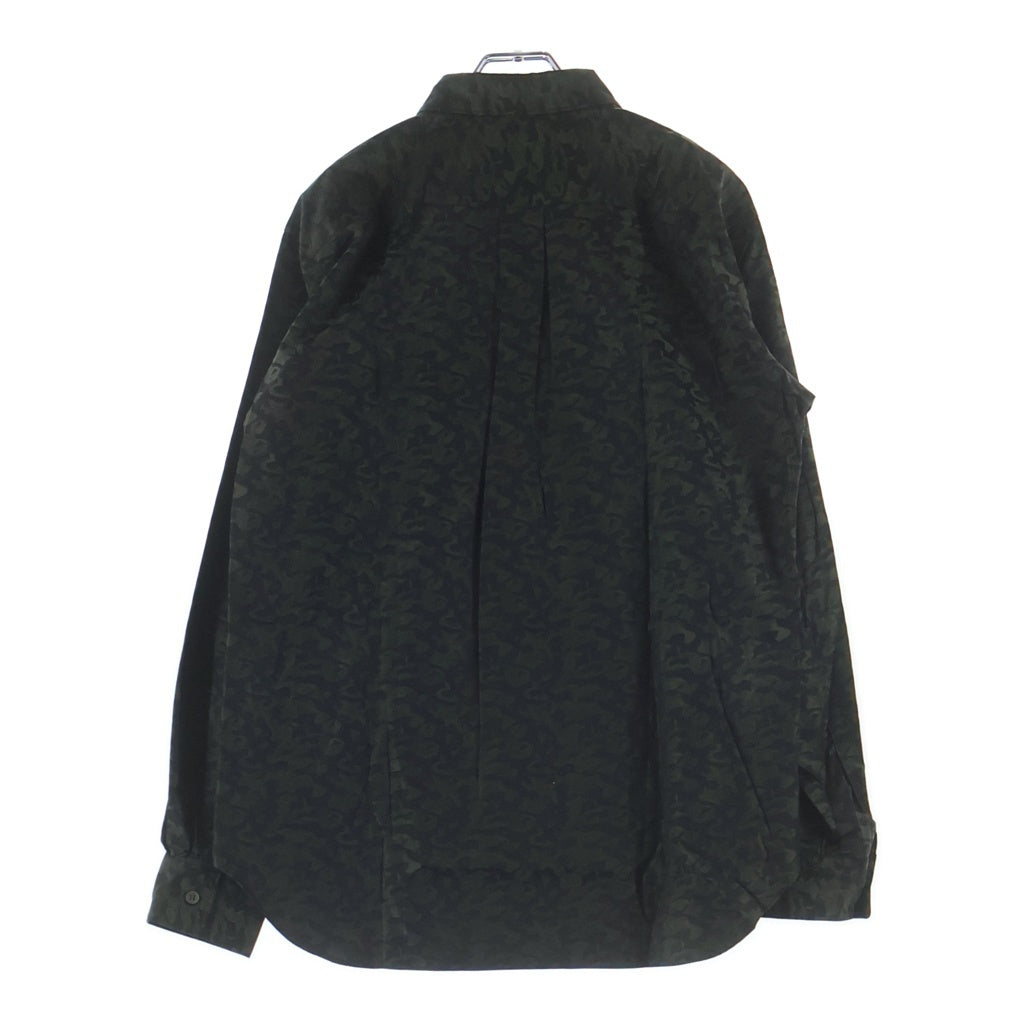 COMME des GARCONS HOMME DEUX(コムデギャルソン オムドゥ) 22AW AD2022 カモフラ柄 長袖コットンシャツ グリーン/ブラック DJ-B037