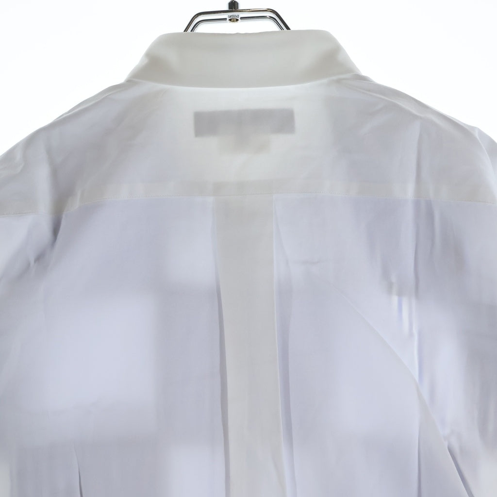 COMME des GARCONS HOMME DEUX(コムデギャルソン オムドゥ) 23SS AD2022 フロントストライプパッチワーク加工 長袖コットンシャツ ホワイト/ブルー DK-B022