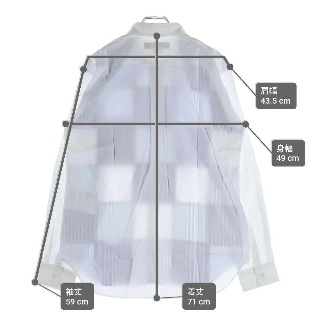 COMME des GARCONS HOMME DEUX(コムデギャルソン オムドゥ) 23SS AD2022 フロントストライプパッチワーク加工 長袖コットンシャツ ホワイト/ブルー DK-B022