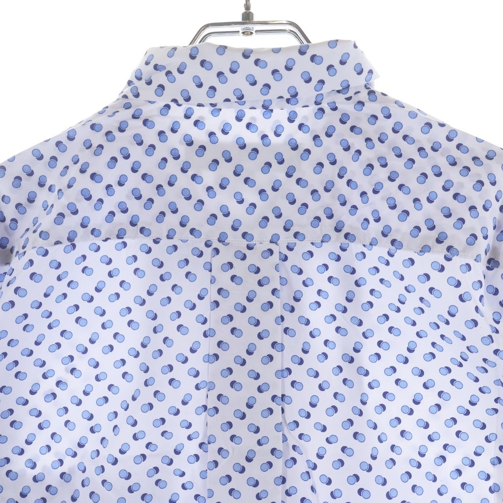COMME des GARCONS HOMME DEUX(コムデギャルソン オムドゥ) 19SS AD2018 フラワー柄切替 ドット総柄 長袖ボタンシャツ ブルー/ホワイト DC-B052