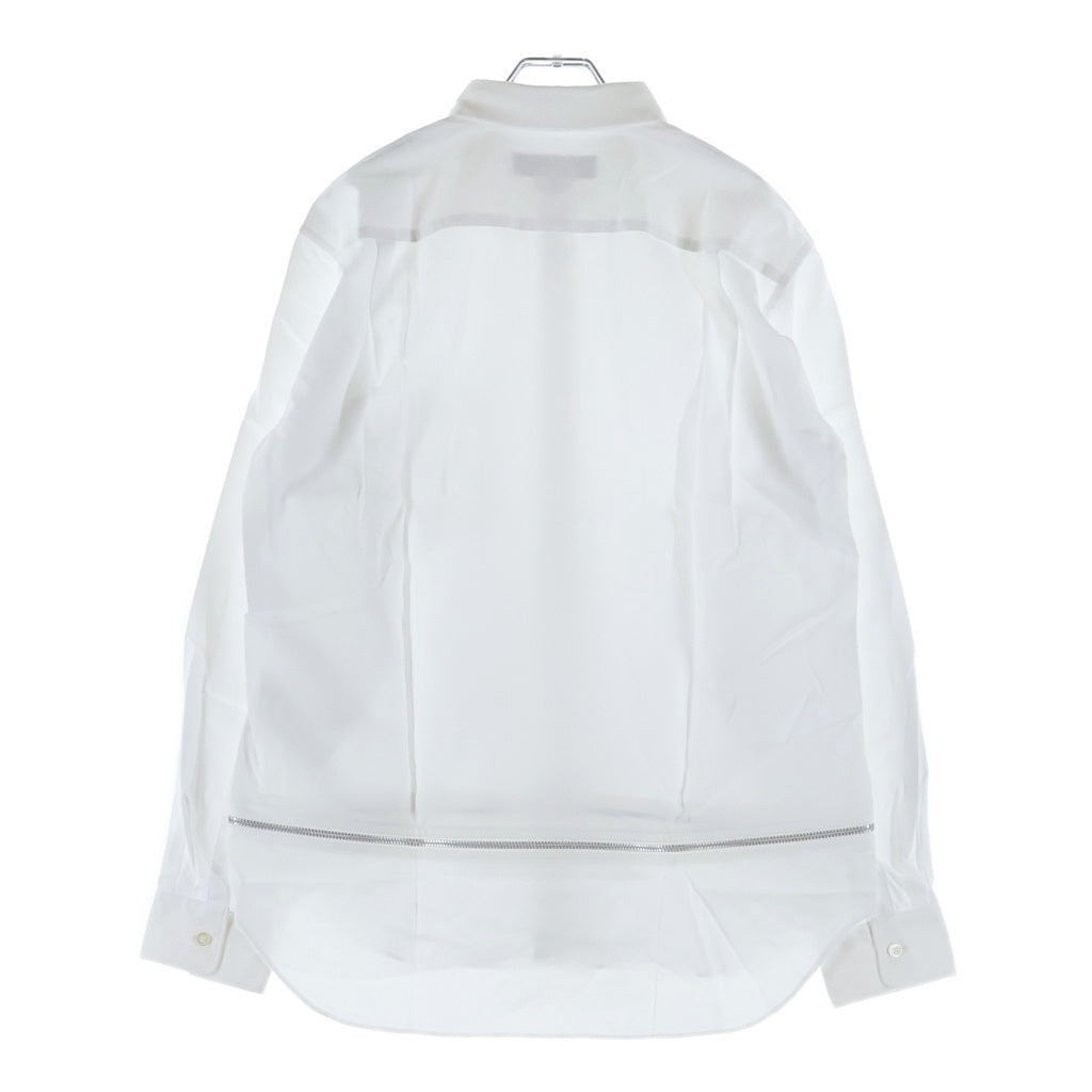 COMME des GARCONS HOMME DEUX(コムデギャルソン オムドゥ) 24AW AD2024 裾ジッパーデザイン 長袖ボタンシャツ ホワイト DN-B040