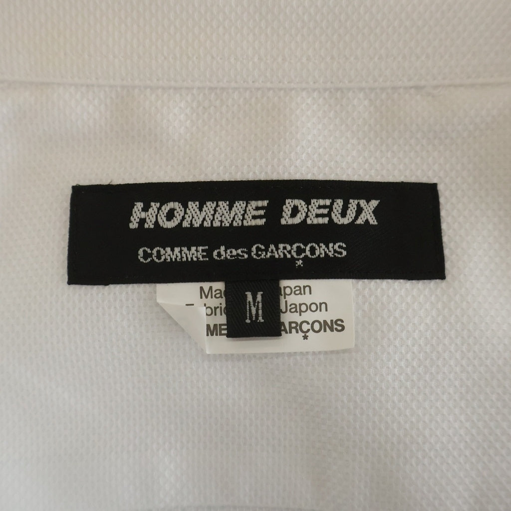 COMME des GARCONS HOMME DEUX(コムデギャルソン オムドゥ) 24AW AD2024 裾ジッパーデザイン 長袖ボタンシャツ ホワイト DN-B040