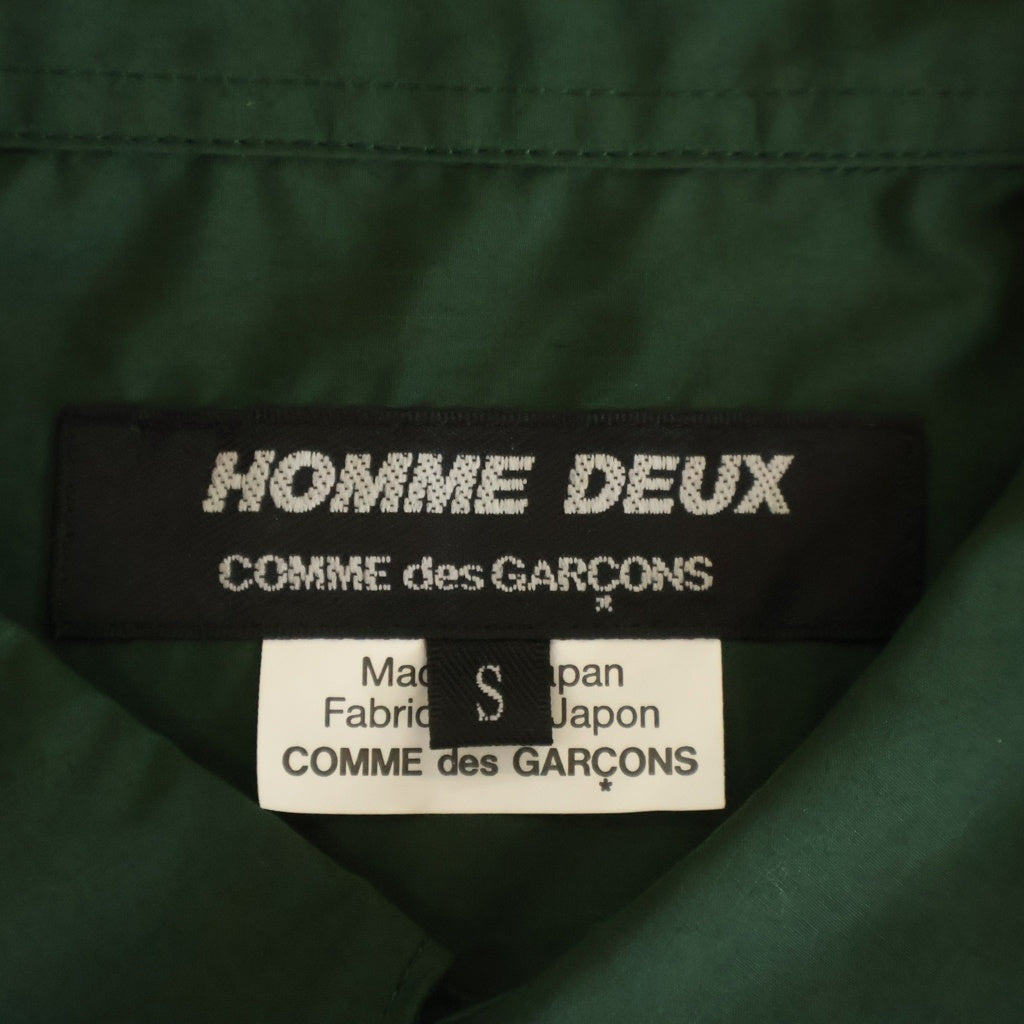 COMME des GARCONS HOMME DEUX(コムデギャルソン オムドゥ) 21AW AD2021 ドッキングデザイン 長袖ボタンシャツ グレー/グリーン DH-B044