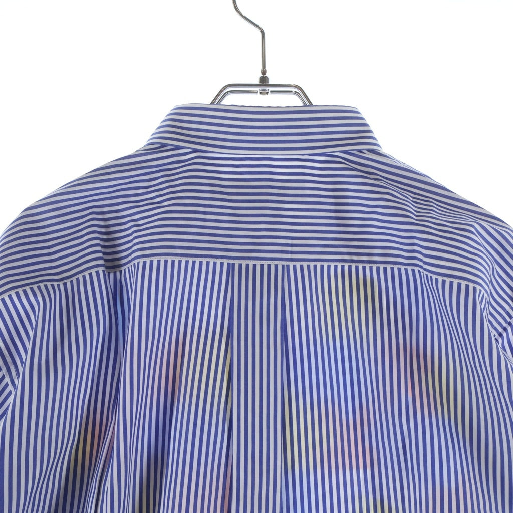 COMME des GARCONS HOMME DEUX(コムデギャルソン オムドゥ) 24SS AD2023 フロントパズルデザイン 長袖コットンストライプシャツ ブルー/ホワイト DM-B042