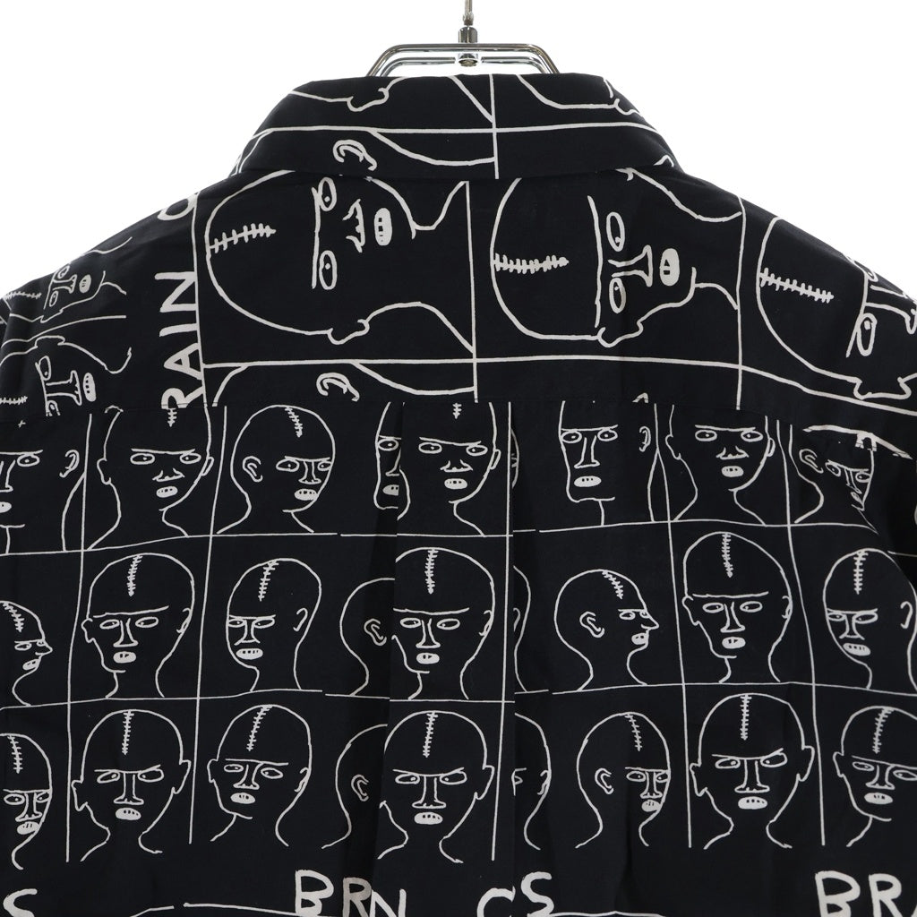 COMME des GARCONS HOMME DEUX(コムデギャルソン オムドゥ) 21AW AD2021×DAVID SHRIGLEY デヴィットシュリグリー 総柄 長袖コットンシャツ ブラック DH-B037
