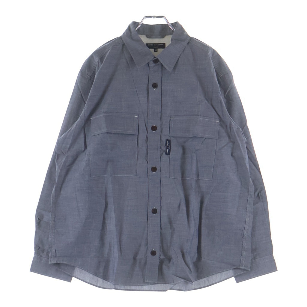 COMME des GARCONS HOMME(コムデギャルソンオム) 22SS AD2021 バックCdGHロゴ 長袖シャンブレーシャツ グレー HI-B012