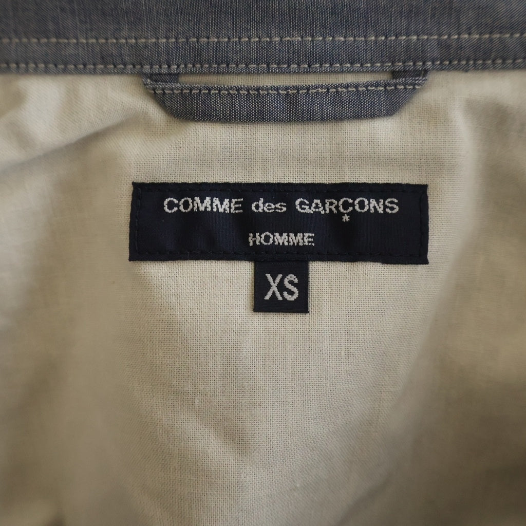 COMME des GARCONS HOMME(コムデギャルソンオム) 22SS AD2021 バックCdGHロゴ 長袖シャンブレーシャツ グレー HI-B012