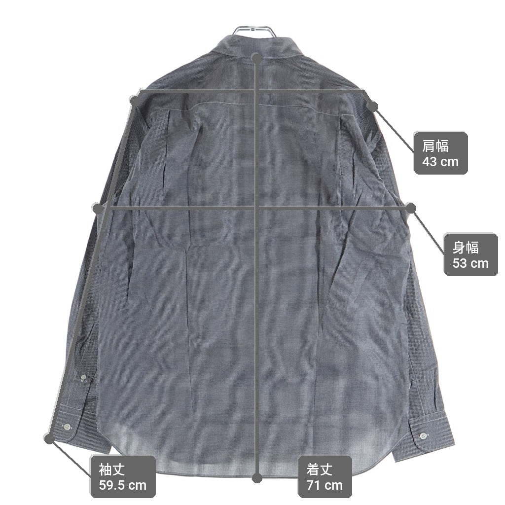 COMME des GARCONS HOMME(コムデギャルソンオム) 23AW AD2023 フロント切替 長袖ギンガムチェックシャツ グレー HL-B006