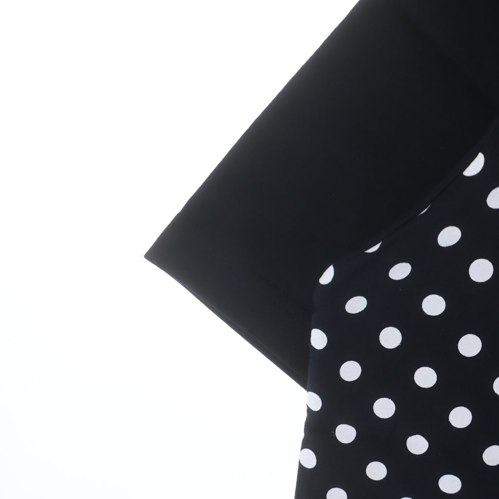 COMME des GARCONS HOMME(コムデギャルソンオム) 23SS AD2022 フロントポルカドット柄 コットンTシャツ 半袖クルーネックカットソー ブラック/ホワイト HK-T002