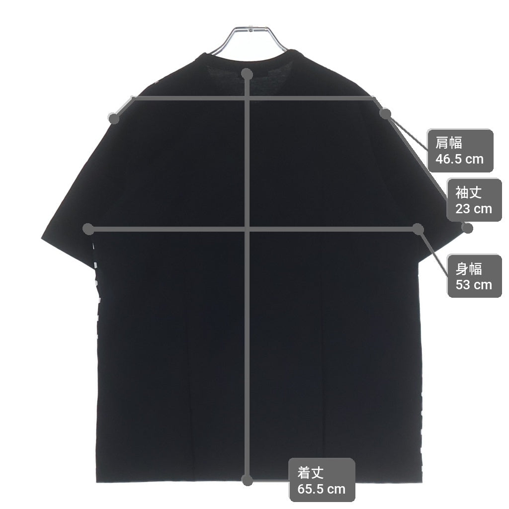 COMME des GARCONS HOMME(コムデギャルソンオム) 23SS AD2022 フロントポルカドット柄 コットンTシャツ 半袖クルーネックカットソー ブラック/ホワイト HK-T002