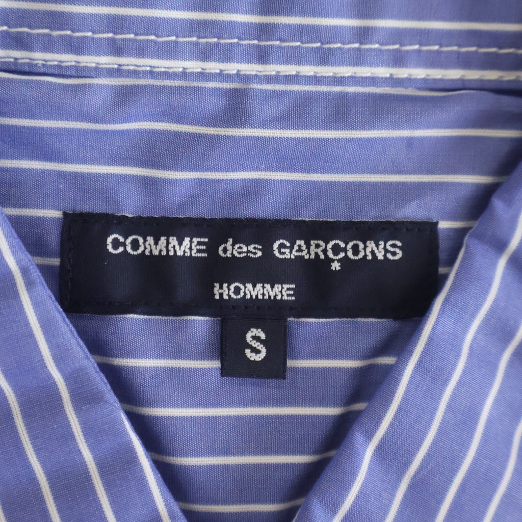 COMME des GARCONS HOMME(コムデギャルソンオム) 21SS AD2020 ライン切替 長袖ストライプシャツ ブルー/ピンク HG-B002
