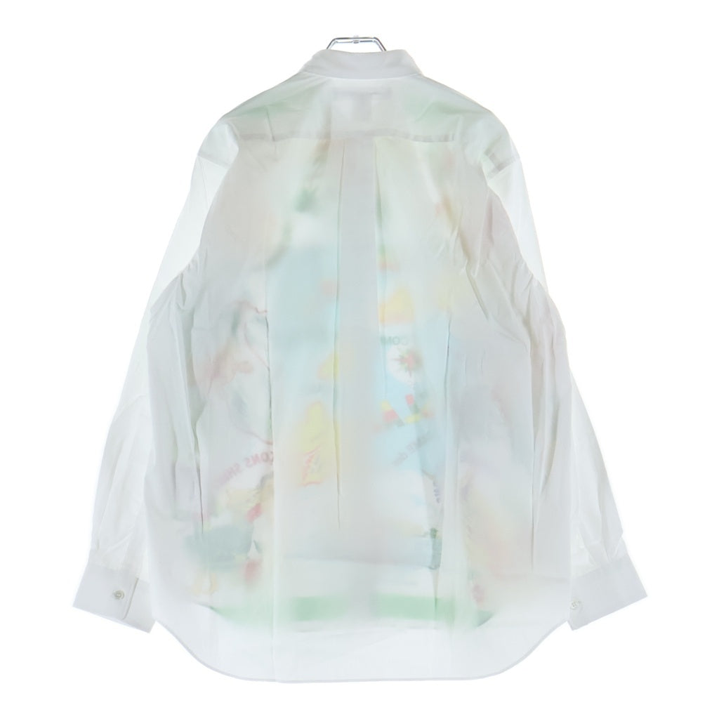 COMME des GARCONS SHIRT(コムデギャルソンシャツ) フロントプリント ロングスリーブ コットンシャツ ホワイト FP-B060