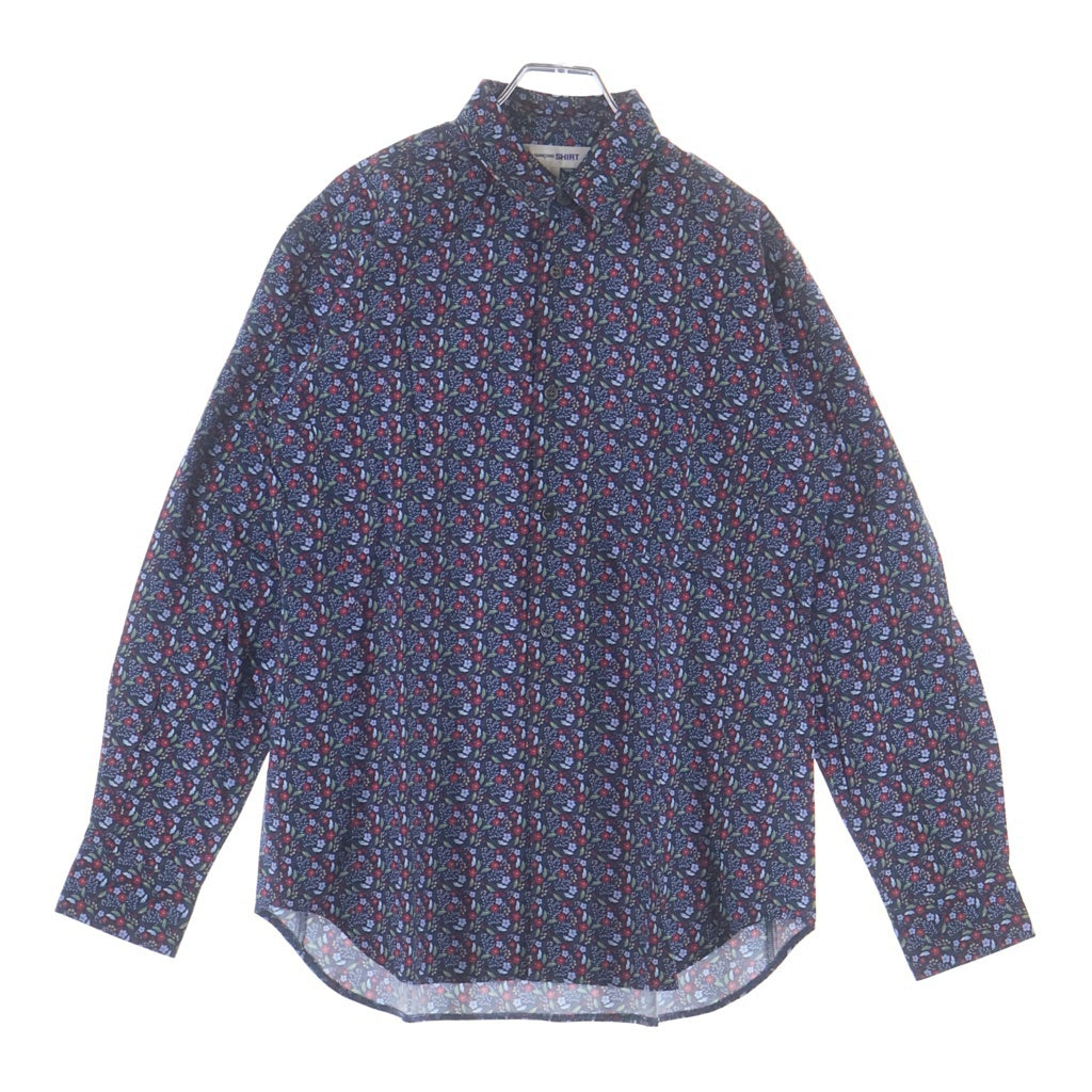 COMME des GARCONS SHIRT(コムデギャルソンシャツ) 20AW 花柄 ロングスリーブ コットンシャツ ネイビー W28088