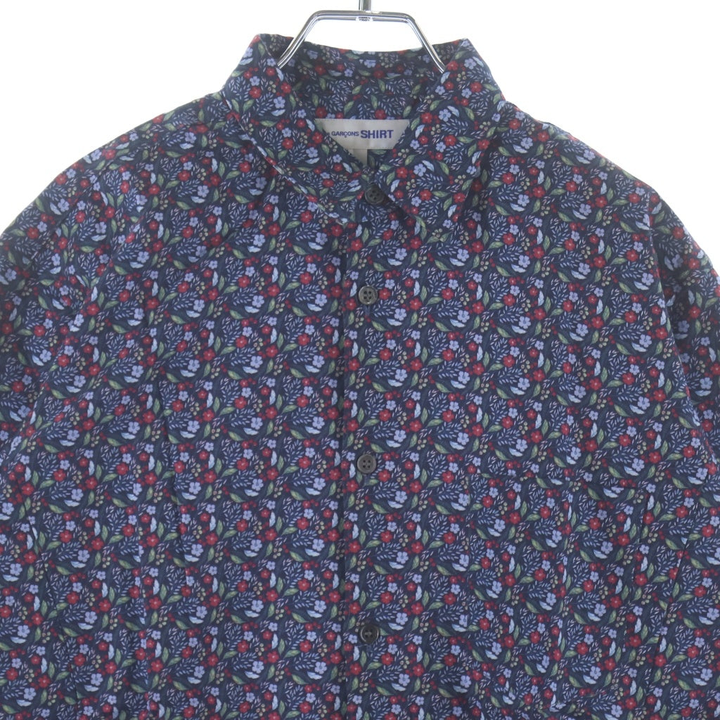COMME des GARCONS SHIRT(コムデギャルソンシャツ) 20AW 花柄 ロングスリーブ コットンシャツ ネイビー W28088