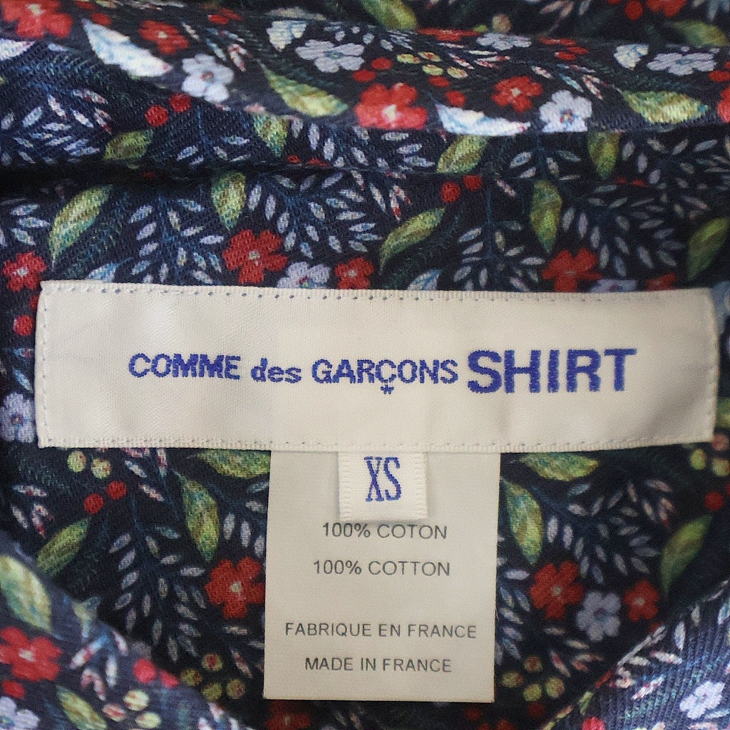 COMME des GARCONS SHIRT(コムデギャルソンシャツ) 20AW 花柄 ロングスリーブ コットンシャツ ネイビー W28088