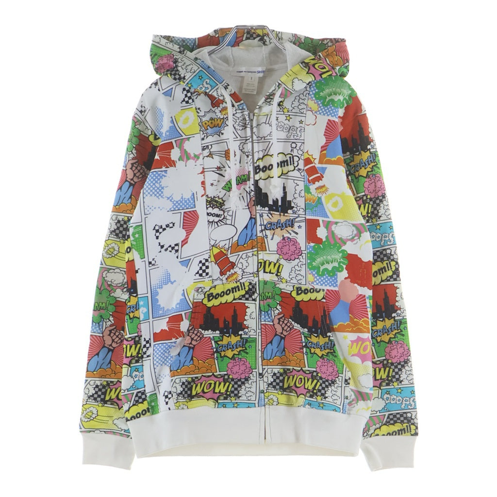 COMME des GARCONS SHIRT(コムデギャルソンシャツ) 19AW アメコミ 総柄 ジップアップスウェットパーカー フーディー マルチカラー W27100