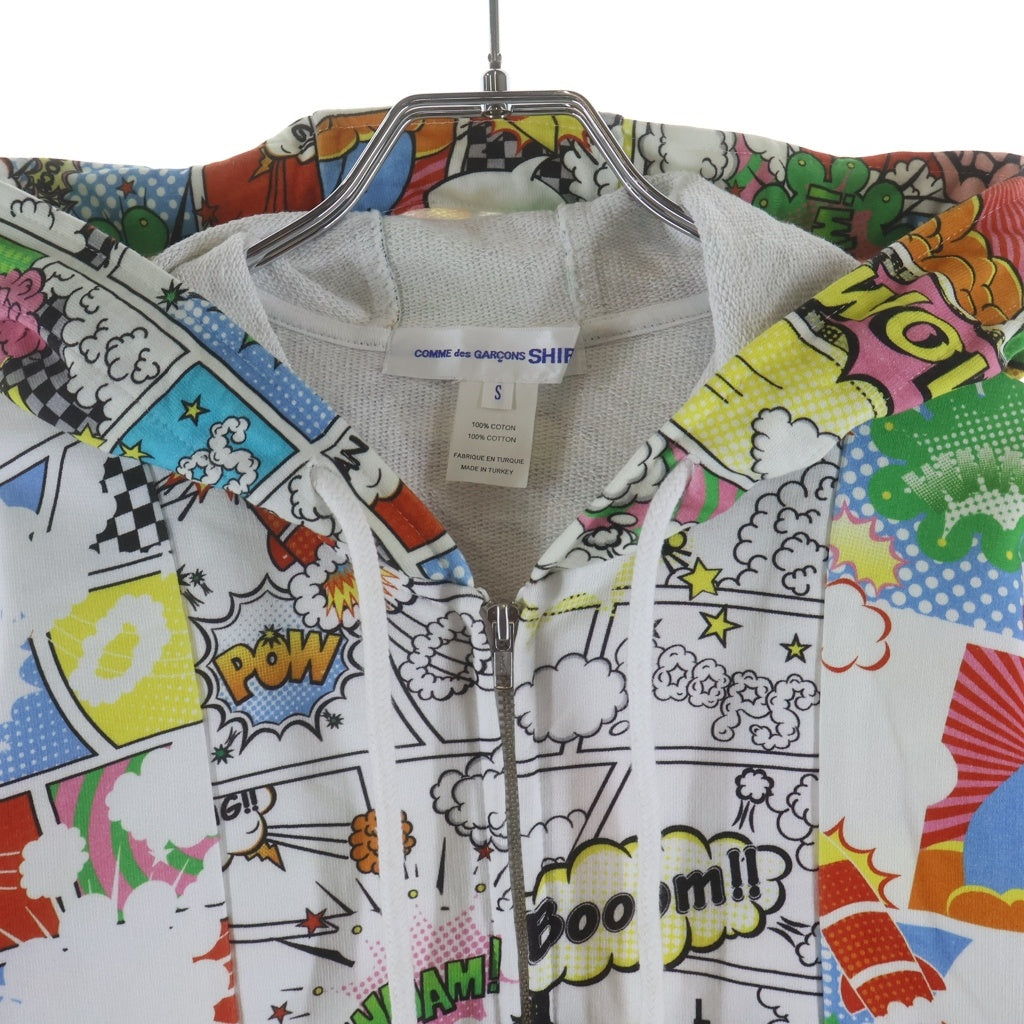 COMME des GARCONS SHIRT(コムデギャルソンシャツ) 19AW アメコミ 総柄 ジップアップスウェットパーカー フーディー マルチカラー W27100