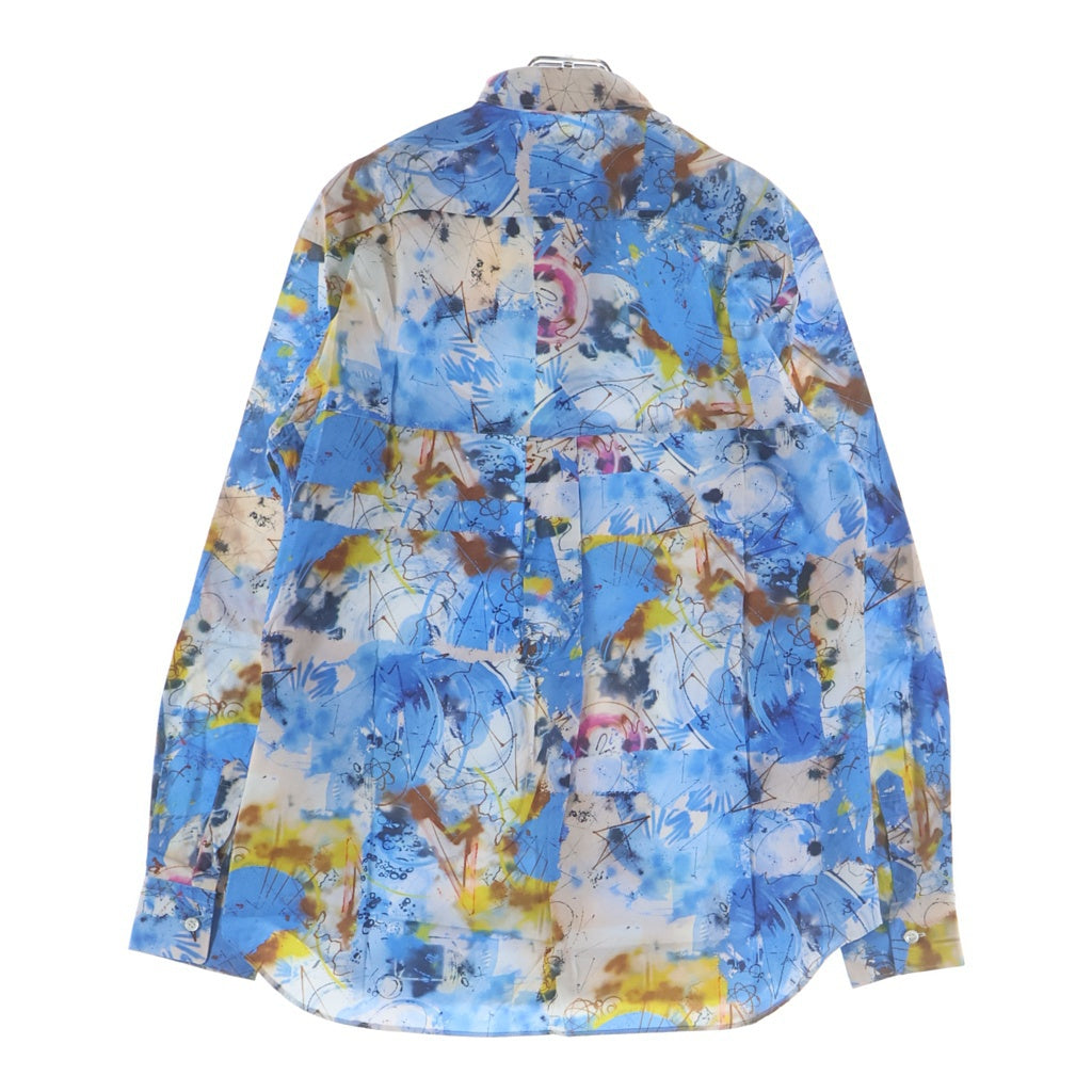 COMME des GARCONS SHIRT(コムデギャルソンシャツ) 20AW ×FUTURA フゥーチュラ 総柄 ロングスリーブ コットンシャツ ブルー W28042