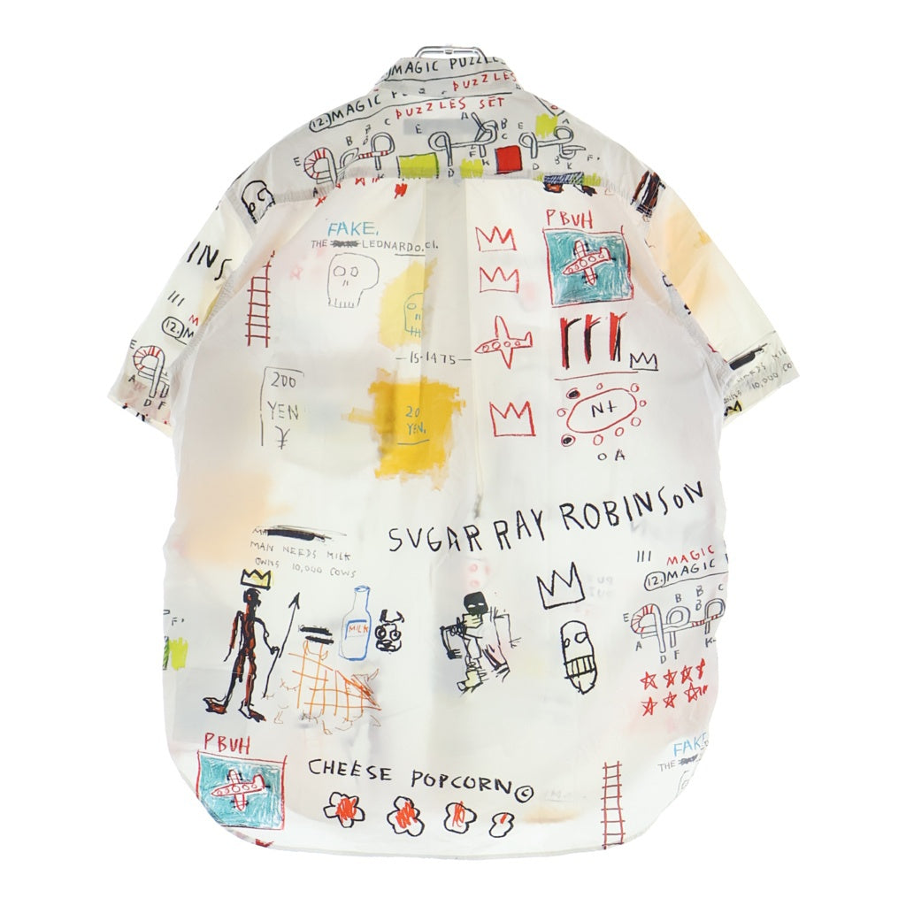 JUNYA WATANABE COMME des GARCONS(ジュンヤワタナベ コムデギャルソン) 23SS AD2022 ×JEAN-MICHEL BASQUIAT ジャンミシェルバスキア イラスト総柄 半袖コットンシャツ ホワイト WK-B025