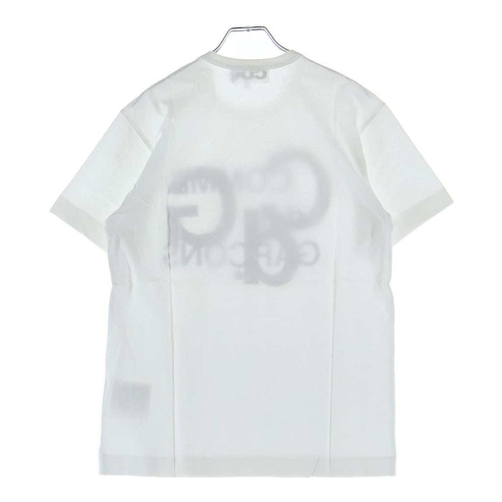 CDG(シーディージー) AD2020 フロントゴールドロゴTシャツ 半袖クルーネックカットソー ホワイト SZ-T041