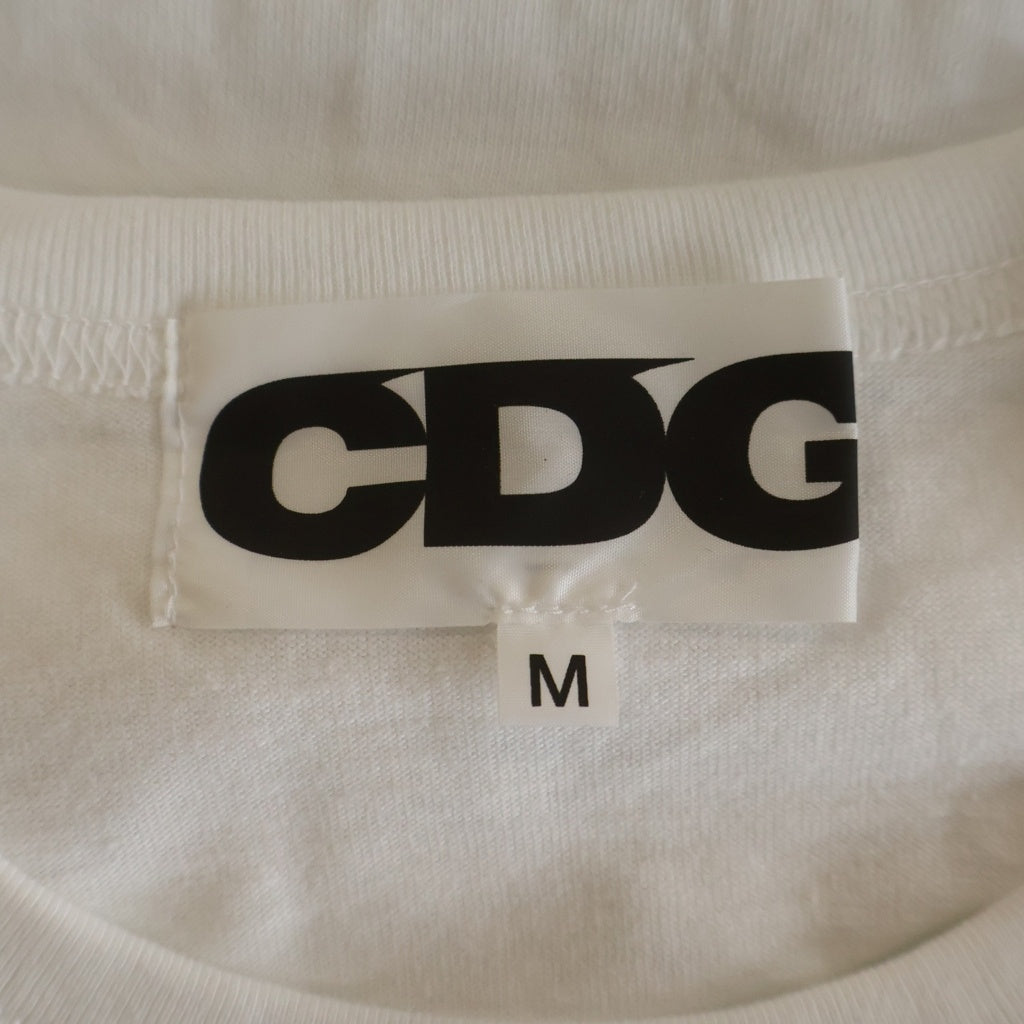 CDG(シーディージー) AD2020 フロントゴールドロゴTシャツ 半袖クルーネックカットソー ホワイト SZ-T041