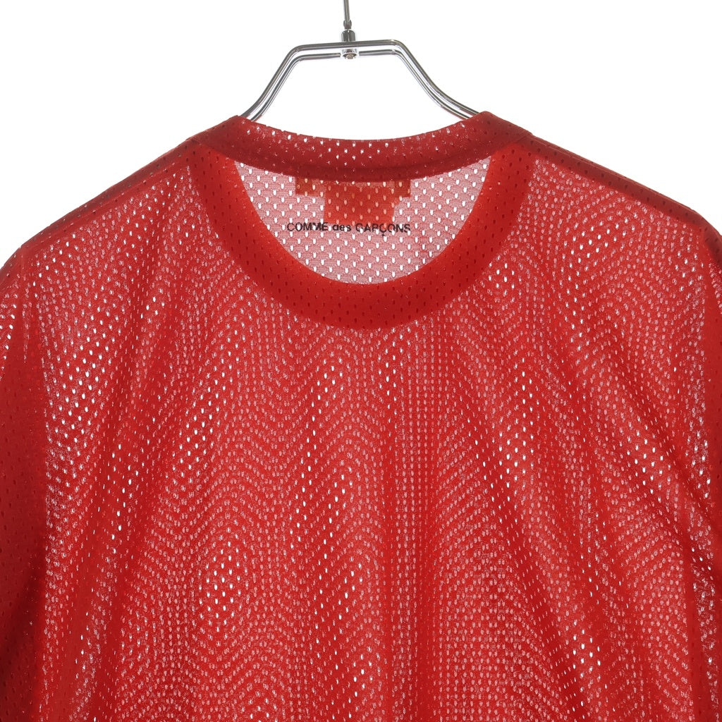 COMME des GARCONS(コムデギャルソン) 25SS AD2024 メッシュTシャツ 半袖クルーネックカットソー レッド GO-T014