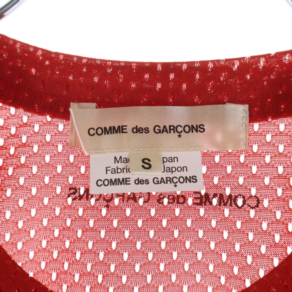 COMME des GARCONS(コムデギャルソン) 25SS AD2024 メッシュTシャツ 半袖クルーネックカットソー レッド GO-T014
