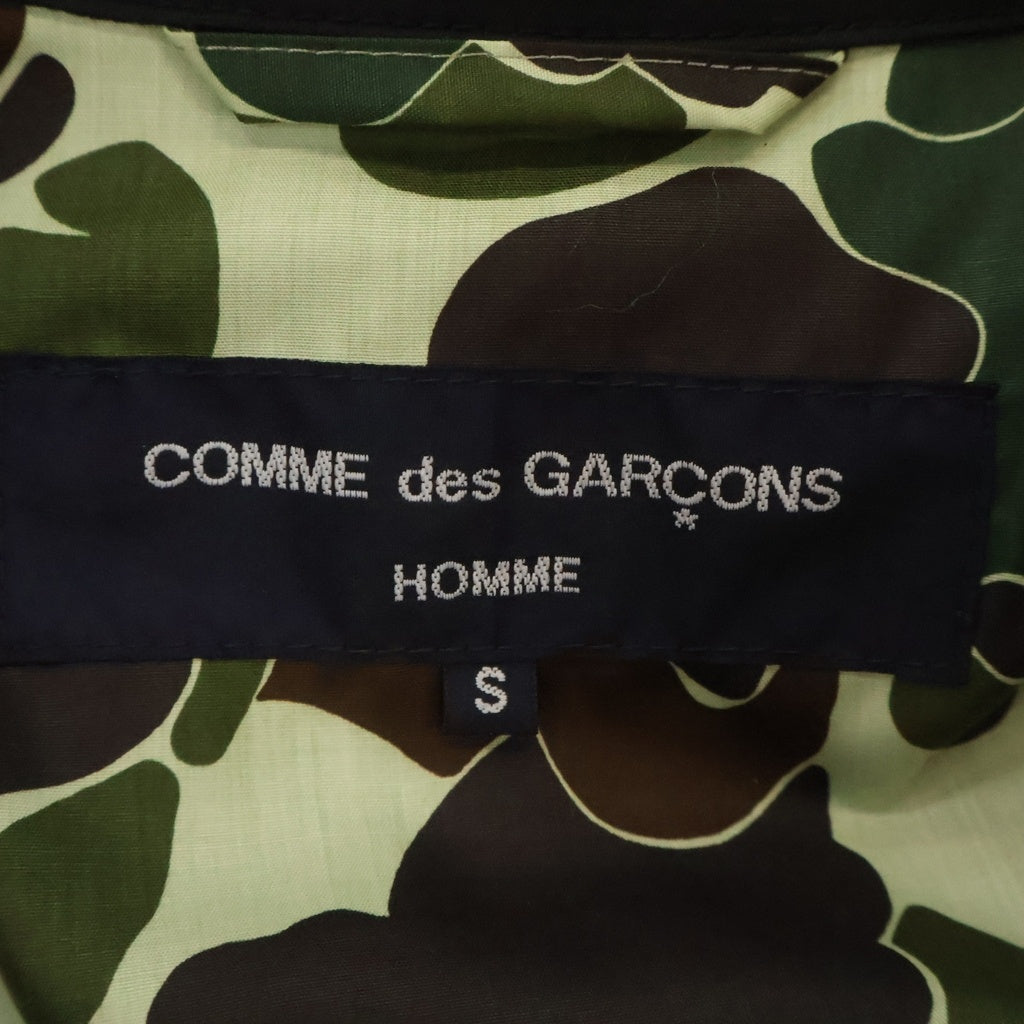 COMME des GARCONS HOMME(コムデギャルソンオム) 22AW AD2022 コットンナイロンウェザー 裏地カモ柄 ダブルジップアップブルゾン ブラック HJ-J010