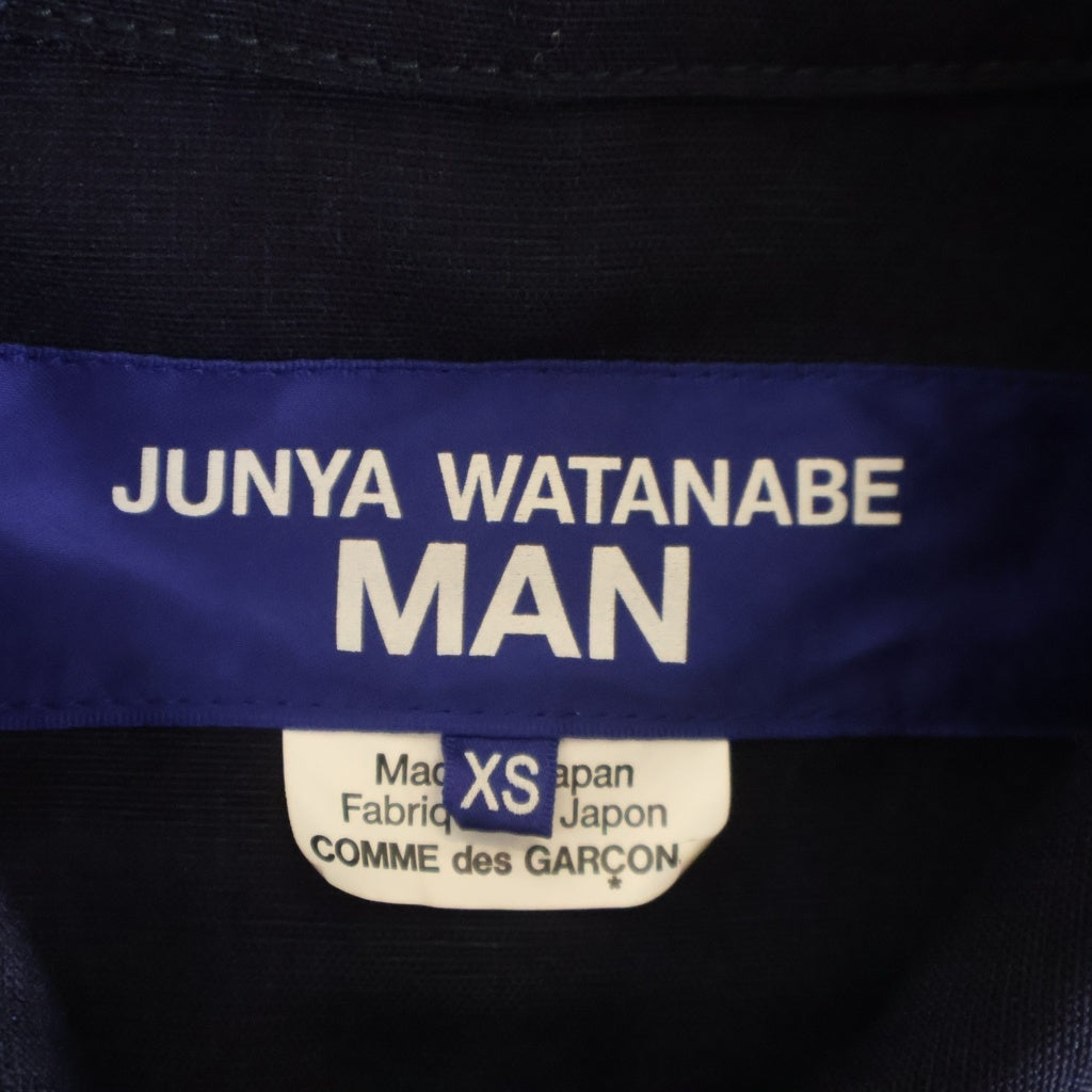 JUNYA WATANABE COMME des GARCONS(ジュンヤワタナベ コムデギャルソン) 22SS AD2021 ウールリネンポプリン 裏地花柄 4Bシャツジャケット ネイビー WI-J002