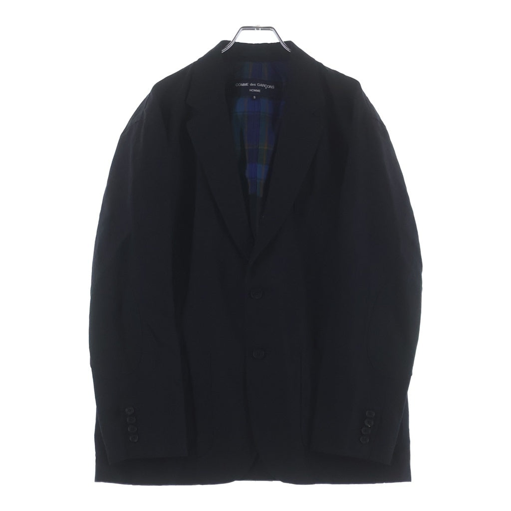 COMME des GARCONS HOMME(コムデギャルソンオム) 24SS AD2023 コットンリネン エルボーパッチ 2Bテーラードジャケット ブラック HM-J018
