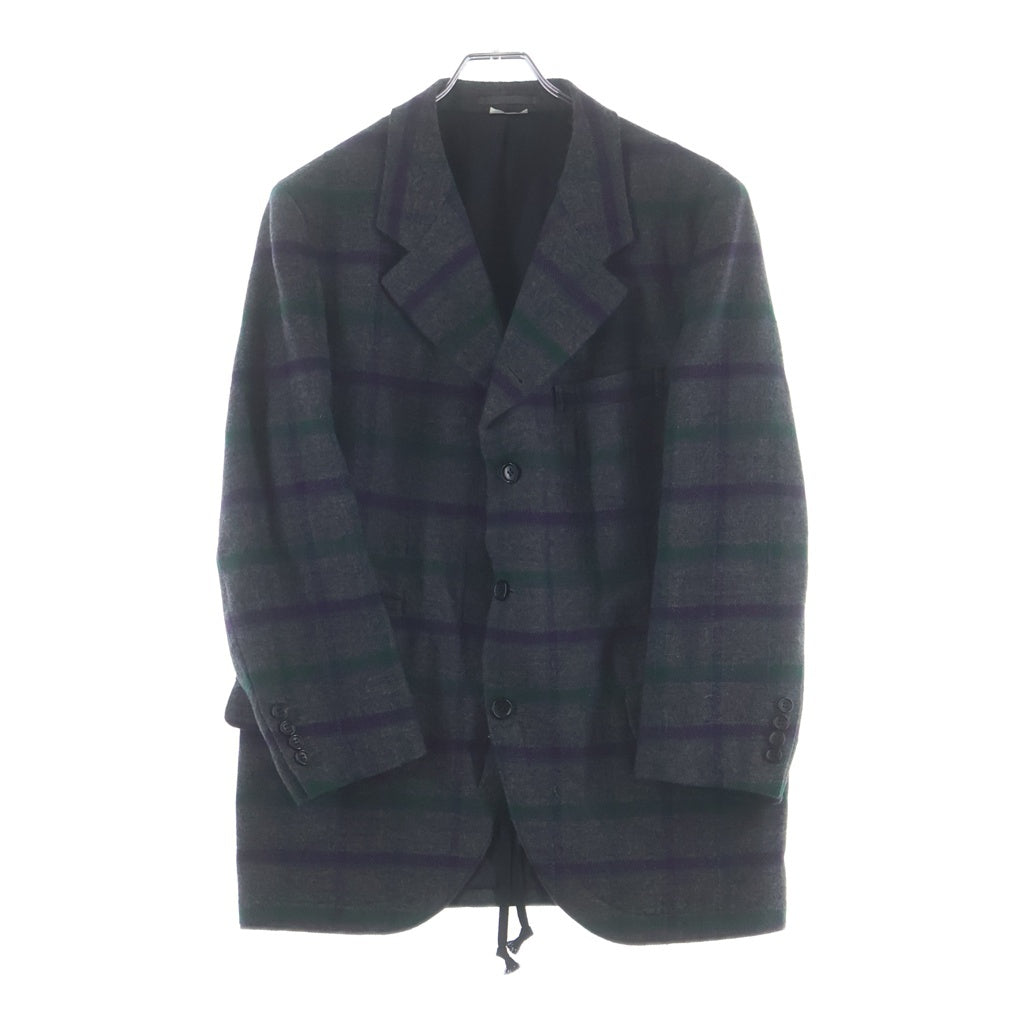 COMME des GARCONS HOMME DEUX(コムデギャルソン オムドゥ) 23AW AD2023 チェック柄 3Bウールテーラードジャケット グレー DL-J040