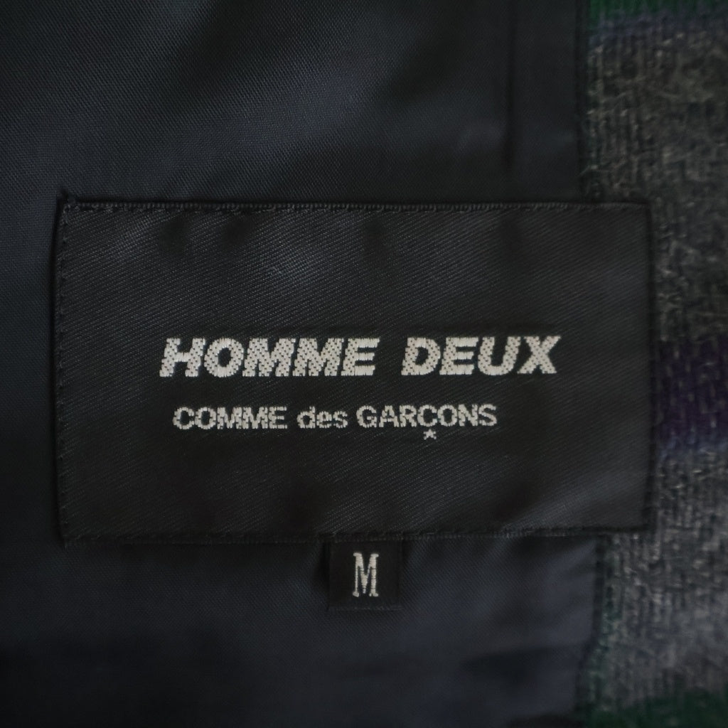 COMME des GARCONS HOMME DEUX(コムデギャルソン オムドゥ) 23AW AD2023 チェック柄 3Bウールテーラードジャケット グレー DL-J040