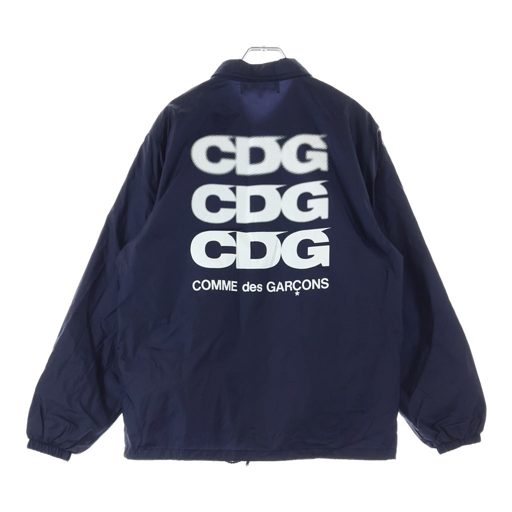 CDG(シーディージー) AD2019 COACH JACKET バックロゴプリント ナイロン コーチジャケット ネイビー SZ-J004