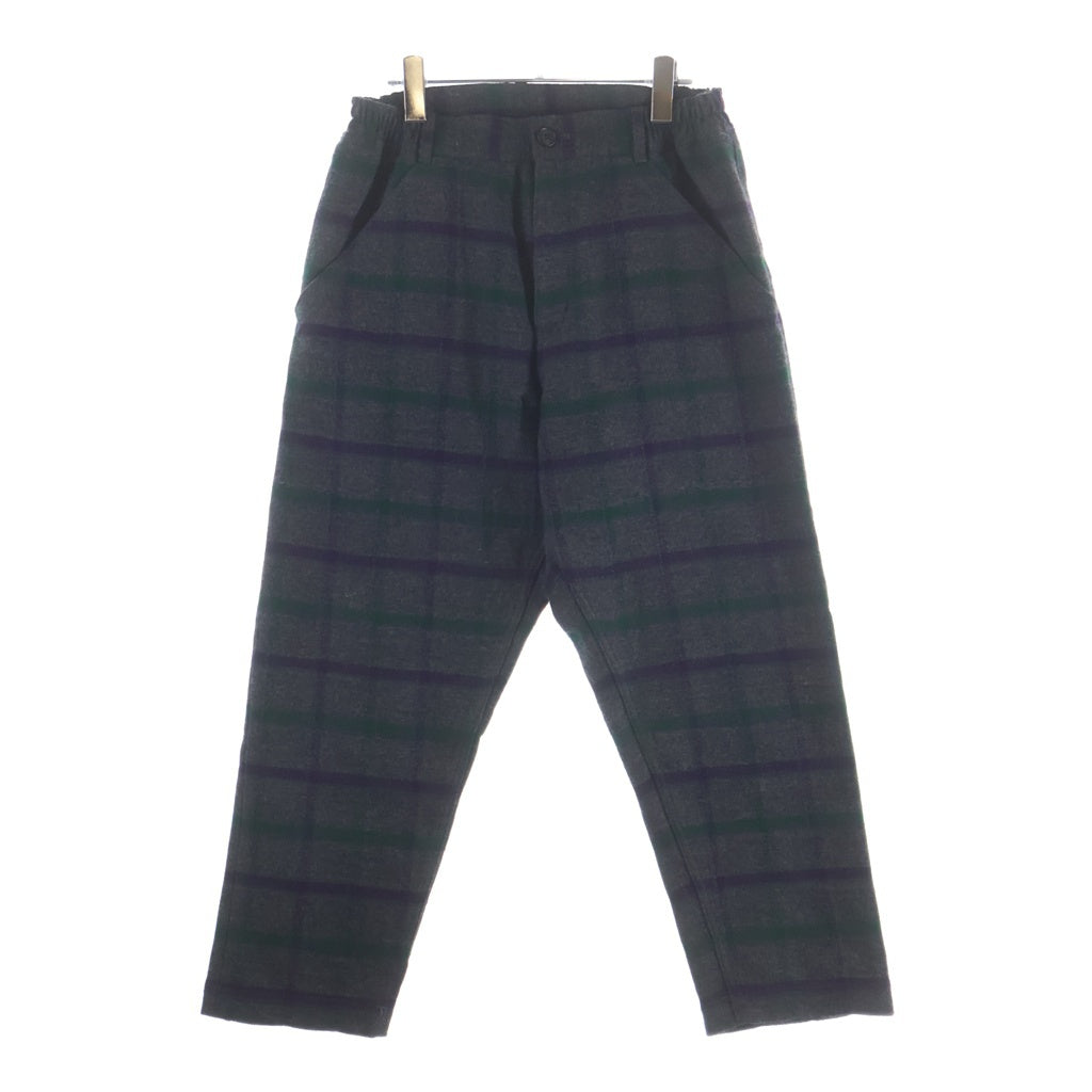 COMME des GARCONS HOMME DEUX(コムデギャルソン オムドゥ) 23AW AD2023 ウールリネン チェック柄 スラックスパンツ グレー DL-P041