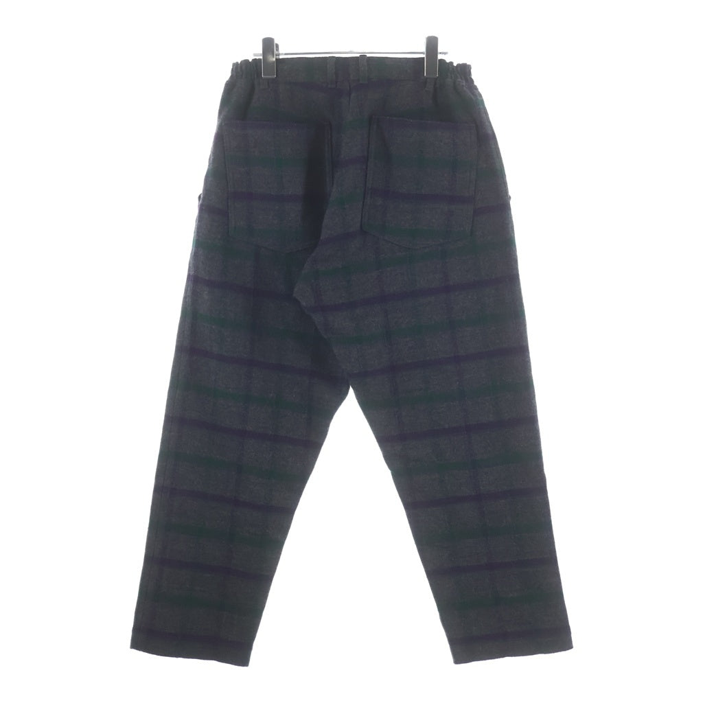 COMME des GARCONS HOMME DEUX(コムデギャルソン オムドゥ) 23AW AD2023 ウールリネン チェック柄 スラックスパンツ グレー DL-P041